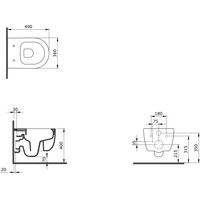 Унитаз Bocchi V-Tondo Rimless (черный матовый) 1417-004-0129 (без сиденья) - фото2