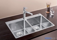 Кухонная мойка Blanco Andano 340/340-IF/A 525248 (с клапаном-автоматом, сатин) - фото2