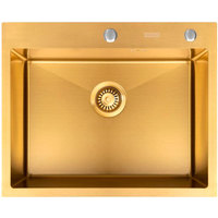 Кухонная мойка ARFEKA Eco AR PVD Nano 60x50 (золото) - фото