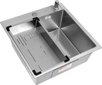 Кухонная мойка ARFEKA Eco AR мойка 500*500, коландер G, дозатор Satin Decor Volcanic - фото2