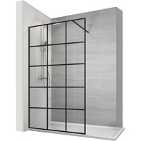 Душевая стенка Calani Soleo Walk In 120x195 CAL-K6013 (черный/прозрачное стекло) - фото