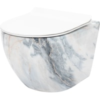 Унитаз Rea Carlos Slim REA-C8002 (гранит серый/белый) - фото