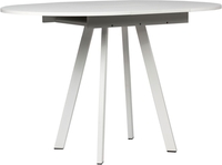 Кухонный стол ВВР Элип-2 (мрамор марквина белый/белый профиль, пластик) - фото