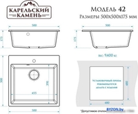 Кухонная мойка MARRBAXX Карельский камень модель 42/Q2 (бежевый) - фото2