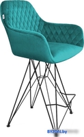 Стул с подлокотниками Sheffilton SHT-ST38/S66-1 (альпийский бирюзовый/черный муар) - фото