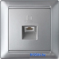 Розетка компьютерная Bylectrica Стиль РК18-006 (серебристый) - фото