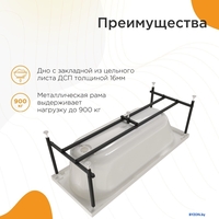 Ванна Radomir Виктория лайт 165x70x42 2-01-0-0-1-272Р (с каркасом) - фото2