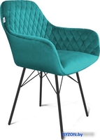 Стул с подлокотниками Sheffilton SHT-ST38/S64 (альпийский бирюзовый/черный муар) - фото