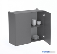 Шкаф навесной Артём-Мебель Мэри 800мм СН-114.205 (серый графит) - фото2