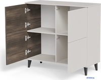 Комод Halmar Random 2 KM-2 (кашемир/орех/черный) - фото2, картинка2 Комод Halmar Random 2 KM-2 (кашемир/орех/черный) - фото2