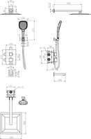 Душевая система Grocenberg GB5050 с термостатом (черный матовый) - фото2