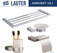 Набор аксессуаров для ванной Lauter 21SH1061 + 21SH1051 + 21SH110А1 + 21SH1151 (Chrome, 4 предмета) - фото