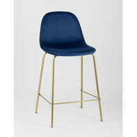 Стул Stool Group Валенсия SN полубарный OS-001CB HLR-64 (велюр синий/ножки золото) - фото2