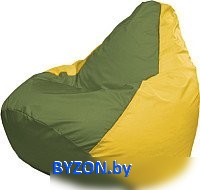 Кресло-мешок Flagman Груша Мега XXXL Г3.1-228 (оливковый/желтый) - фото