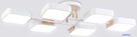 Подвесная люстра Ambrella FL4886/6 WH/WD (белый/дерево) - фото, картинка Подвесная люстра Ambrella FL4886/6 WH/WD (белый/дерево) - фото