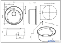 Кухонная мойка Belux BRG-51-01 (черный) - фото2