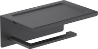Держатель для туалетной бумаги Aquatek Либра AQ4309MB (с полкой, черный матовый) - фото