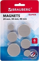 Набор магнитов BRAUBERG Super 237481 (6шт) - фото