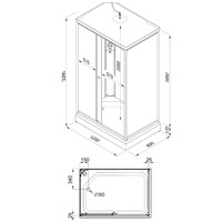 Душевая кабина Triton Квадро А3 ДН4 120х80 R (полосы) - фото2