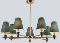 Подвесная люстра Ambrella LH75053/7 BS/GN (латунь/зеленый) - фото, картинка Подвесная люстра Ambrella LH75053/7 BS/GN (латунь/зеленый) - фото