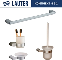 Набор аксессуаров для ванной Lauter 21SH1061 + 21SH1051 + 21SH70101 + 21SH1111 (Chrome, 4 предмета) - фото