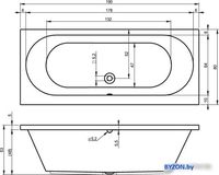 Ванна Riho Carolina 190x80 BB55005 (с ножками и экраном) - фото2