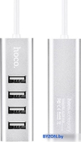 USB-хаб Hoco HB1 (серебристый) - фото