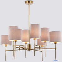 Подвесная люстра Ambrella LH72383/8 BS/GR (латунь/серый) - фото, картинка Подвесная люстра Ambrella LH72383/8 BS/GR (латунь/серый) - фото