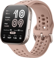Умные часы Amazfit Bip 6 (титановый, с розовым силиконовым ремешком) - фото