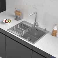 Кухонная мойка ARFEKA ECO AR мойка 600*500, коландер, дозатор SATIN DECOR - фото