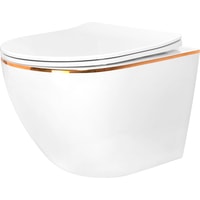 Унитаз Rea Carlo REA-C1222 (белый/золотой) - фото