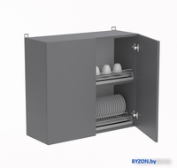 Шкаф навесной Артём-Мебель Мэри 800мм СН-114.204 (серый графит) - фото2