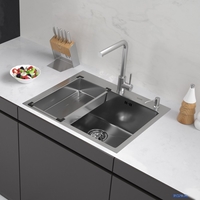 Кухонная мойка ARFEKA Eco AR мойка 600*500, коландер G, дозатор Satin - фото