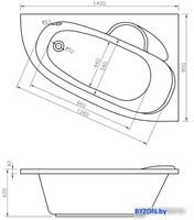 Ванна Lavinia Boho Bell Pro 140x95 370214PR - фото2