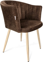 Стул Sheffilton SHT-ST42-1/S95-WH (кофейный трюфель/прозрачный лак/черный муар) - фото