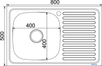 Кухонная мойка Mixline R 555233 (с сифоном) - фото2