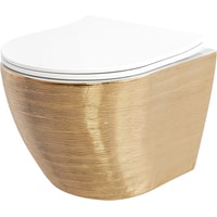 Унитаз Rea Carlo REA-C6942 (белый/золотой) - фото