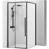 Душевой уголок Rea Solar 90x90 (черный/прозрачное стекло) - фото