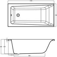 Ванна Cersanit Lorena 140x70 (с ножками) - фото2