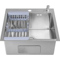 Кухонная мойка Saniteco 5050 (с сифоном, дозатором и коландером) - фото2