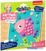 Набор для создания поделок/игрушек Bondibon Картина из пуговиц. Рыбка ВВ3813 - фото