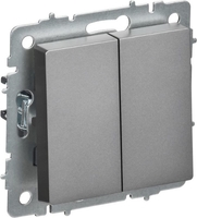 Выключатель перекрестный IEK Brite BR-V23-0-10-K46 (сталь) - фото