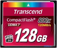 Карта памяти Transcend 800x CompactFlash Premium 128GB (TS128GCF800) - фото