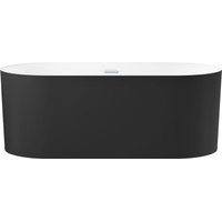 Ванна Wellsee Chalice Perfection 166x77 230603001 (отдельностоящая ванна белый глянец/мат. черн., экран, ножки, сифон-автомат хром) - фото