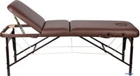Массажный стол Atlas Sport 70 см XXL PRO с валиком складной 3-с деревянный (коричневый) - фото