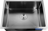 Кухонная мойка GranFest Metal нержавеющая сталь AISI 304 PVD GF-5344 графит (с сифоном) - фото