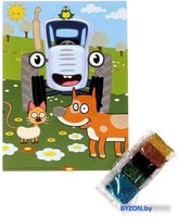 Набор для создания поделок/игрушек MultiArt Синий трактор. Аппликация из песка с глиттером SAND-STR-GLIT - фото2