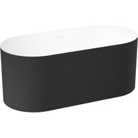 Ванна Wellsee Chalice Perfection 166x77 230603002 (отдельностоящая ванна белый глянец/мат. черн., экран, ножки, сифон-автомат глянцевый белый) - фото2