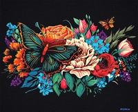 Три совы Бабочка на цветах КХп_48162 - фото, картинка Три совы Бабочка на цветах КХп_48162 - фото