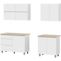 Готовая кухня NN мебель Токио 2.0м (белый текстурный/дуб сонома) - фото